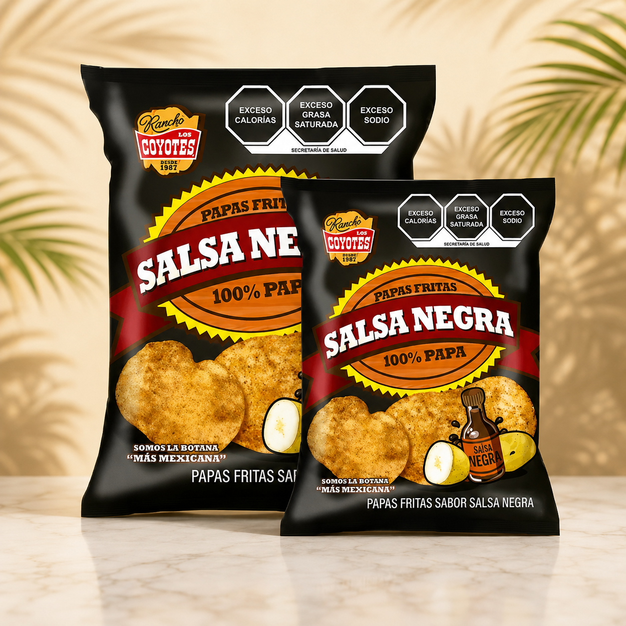 LOS COYOTES PAPAS FRITAS SALSA NEGRA CONT NET 55gr