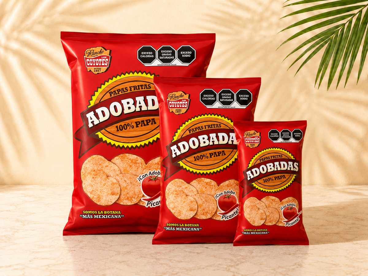 LOS COYOTES PAPITA CASERA ADOBADAS CONT NET. 55gr